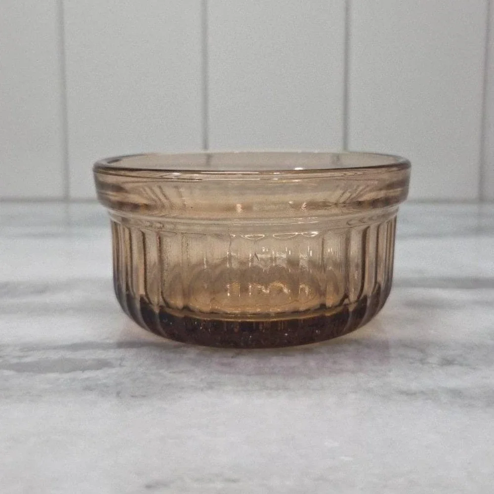 Anchor Hocking Amber Ramekin #1434, Vintage Custard Dish, Brown Kitchenware‎
